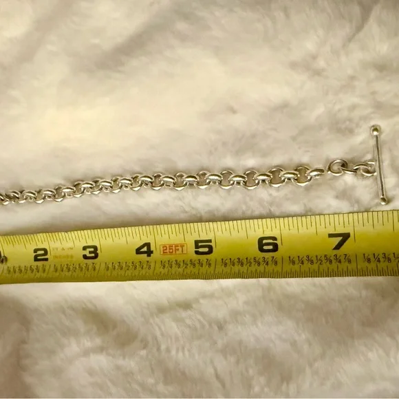 “OTC Signed” 925 Italy Marked Rolo Toggle Bracelet “ - Picture 16 of 17